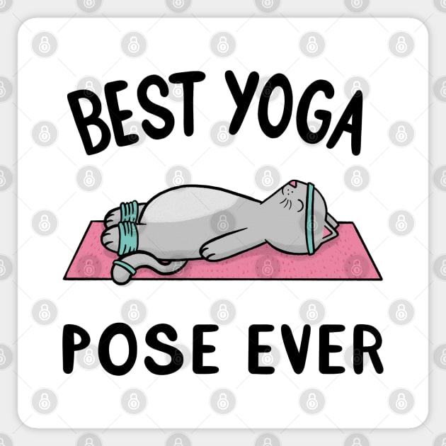 Yoga Cat - Best Yoga Pose Ever Sticker by Drawn to Cats